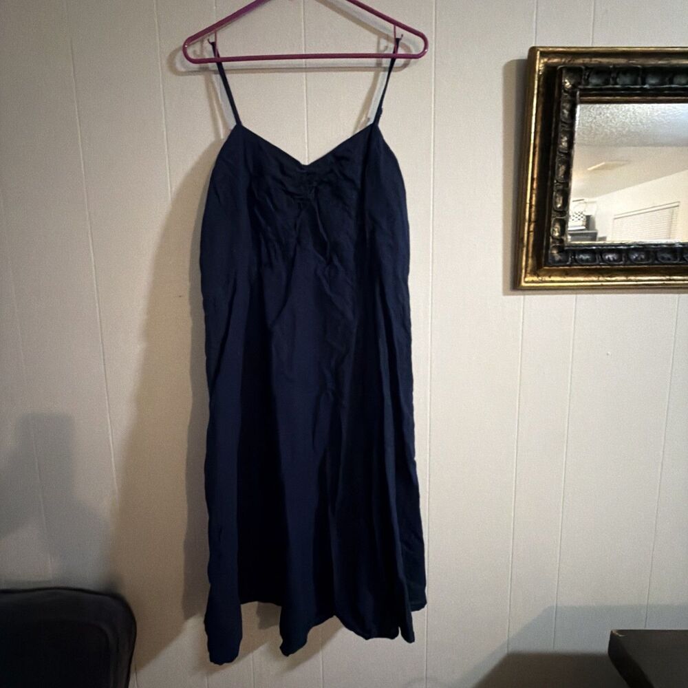 Gap Dress Women's 16 Blue Denim Spaghetti Strap Sun Dress Smocked Back